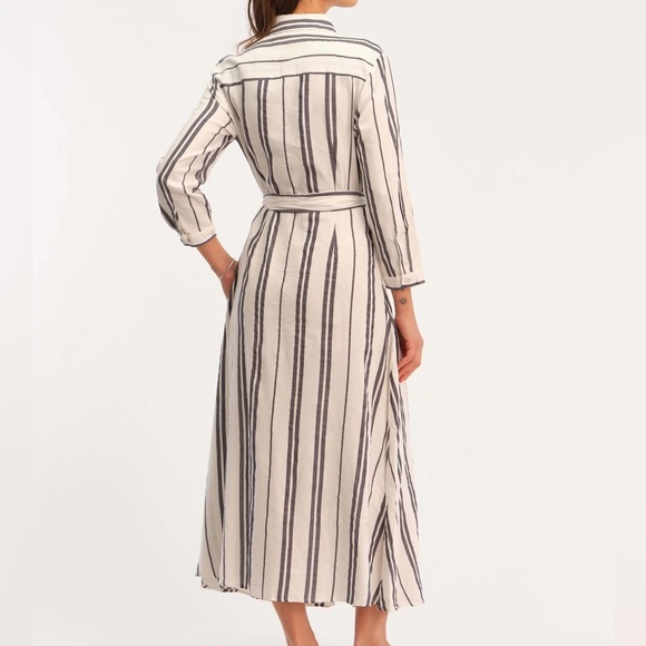 Philosophy Button-front Blue Striped Shirt Dress - Picture 3 of 10